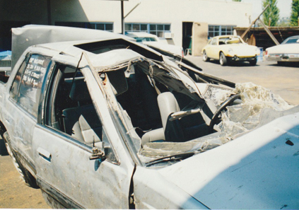 Molly's Acura after the crash